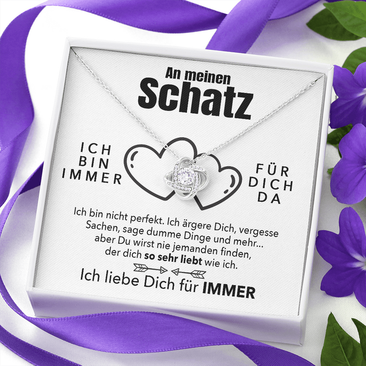 Weißgold Ausführung Halskette - An meinen Schatz - Ich liebe Dich