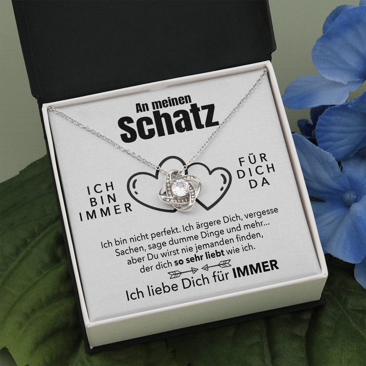 Weißgold Ausführung Halskette - An meinen Schatz - Ich liebe Dich