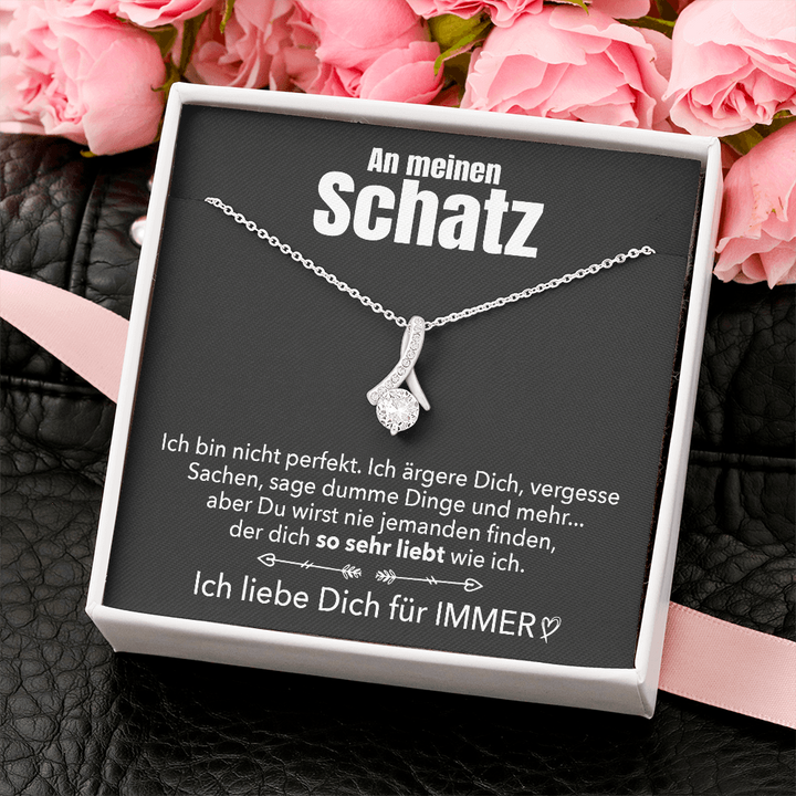 14k Weißgold Ausführung Stil-Halskette - An meinen Schatz