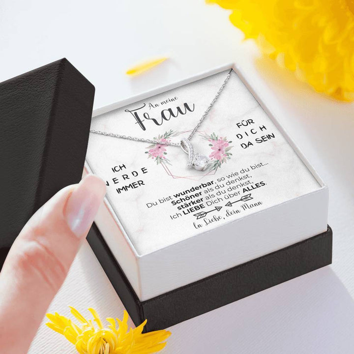 Weißgold Ausführung Halskette - An meine Frau - Rosen