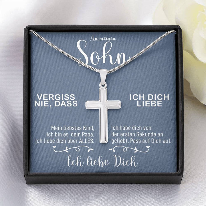Kreuzkette - An meinen Sohn von Papa - Himmelblau