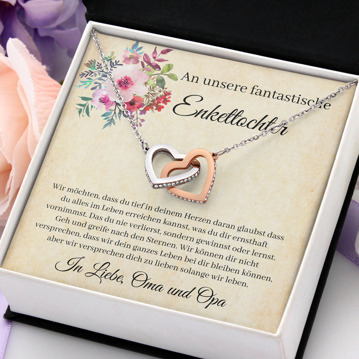 Edelstahl Halskette - An unsere Enkeltochter von Oma und Opa