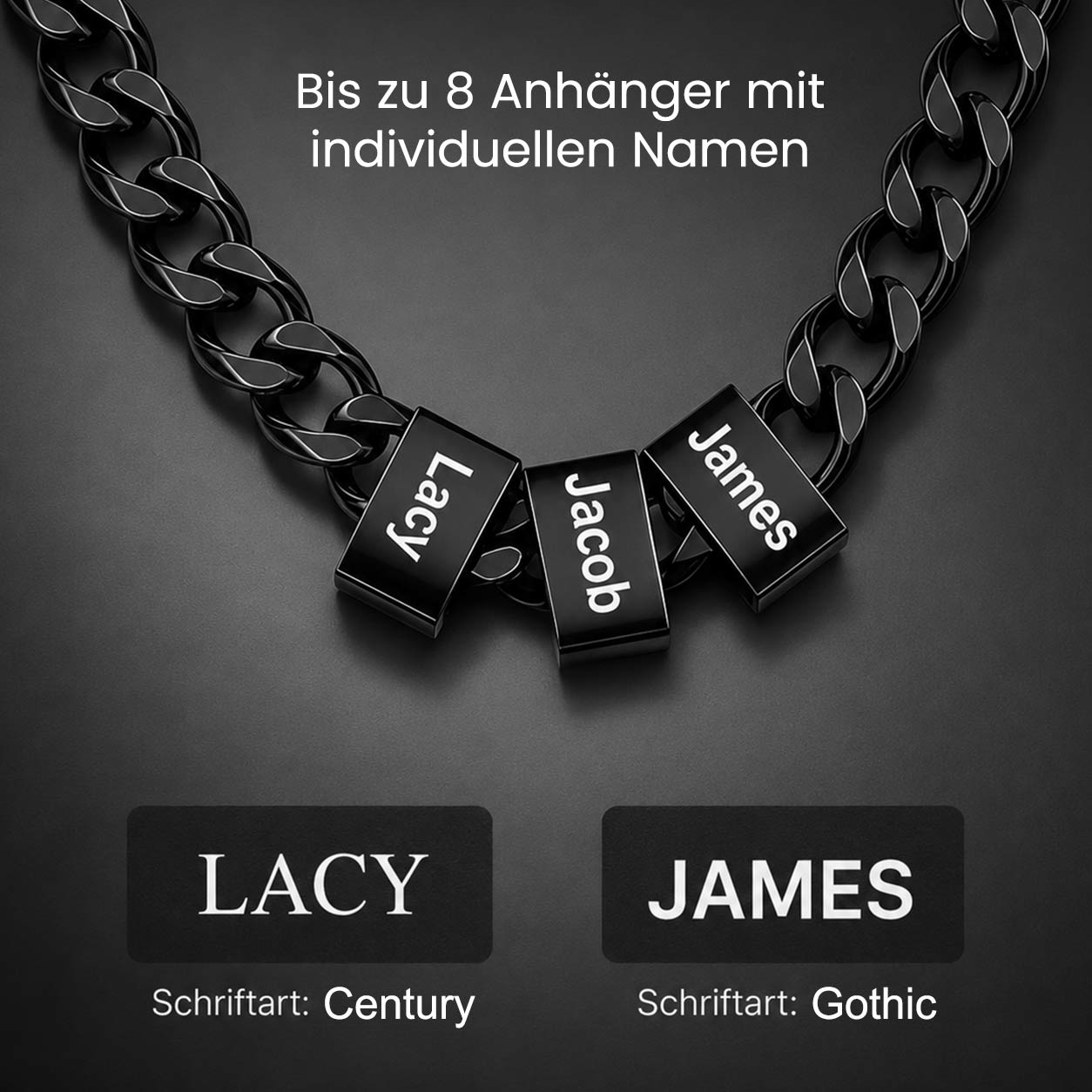 Halskette mit Namenbeads für Männer
