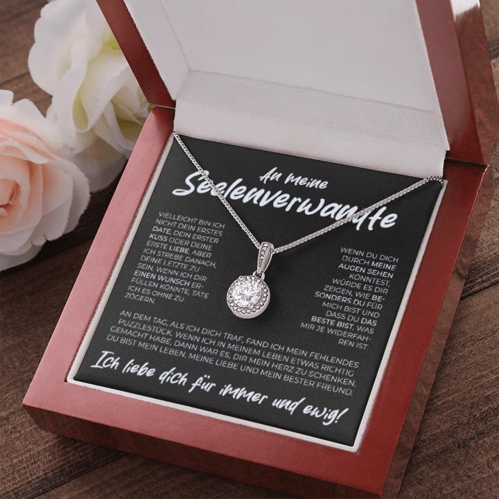 "An meine Seelenverwandte" - Funkelnder Anhänger und Geschenkbox-Set
