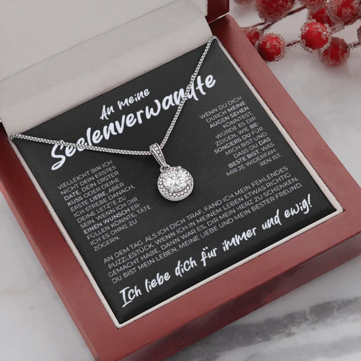 "An meine Seelenverwandte" - Funkelnder Anhänger und Geschenkbox-Set