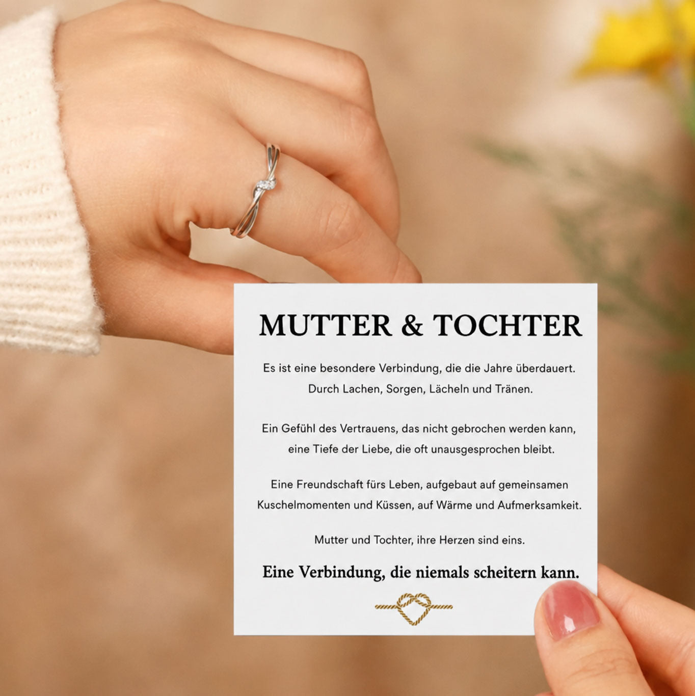 Mutter & Tochter - Für Immer Verbunden - Ring Geschenk Set