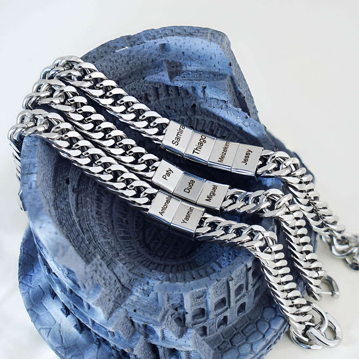 Cuban Chain Namensarmband mit personalisierbaren Namen Beads