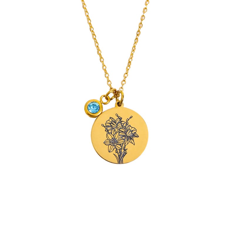 "Baue deinen Blumenstrauß" - Personalisierte Geburtsmonats-Blumen-Kette - Geschenk für Frauen, Mutter, Oma, Schwestern, Freund