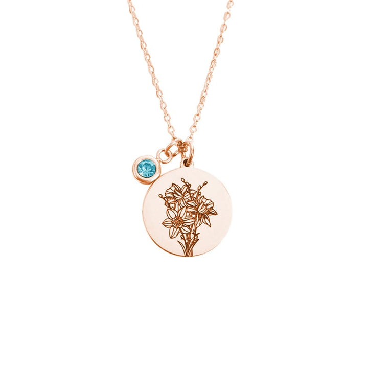 "Baue deinen Blumenstrauß" - Personalisierte Geburtsmonats-Blumen-Kette - Geschenk für Frauen, Mutter, Oma, Schwestern, Freund