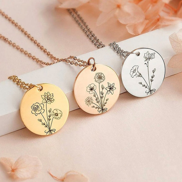 "Baue deinen Blumenstrauß" - Personalisierte Geburtsmonats-Blumen-Kette - Geschenk für Frauen, Mutter, Oma, Schwestern, Freund