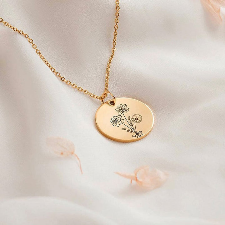 "Baue deinen Blumenstrauß" - Personalisierte Geburtsmonats-Blumen-Kette - Geschenk für Frauen, Mutter, Oma, Schwestern, Freund