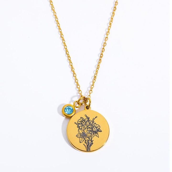 "Baue deinen Blumenstrauß" - Personalisierte Geburtsmonats-Blumen-Kette - Geschenk für Frauen, Mutter, Oma, Schwestern, Freund