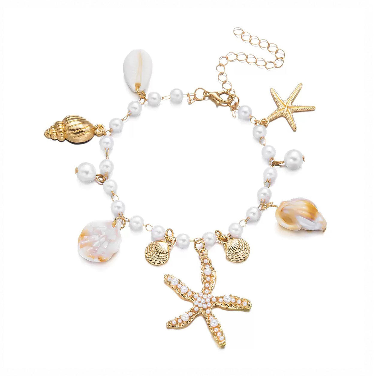 Strand Armband / Fußkette mit Charms