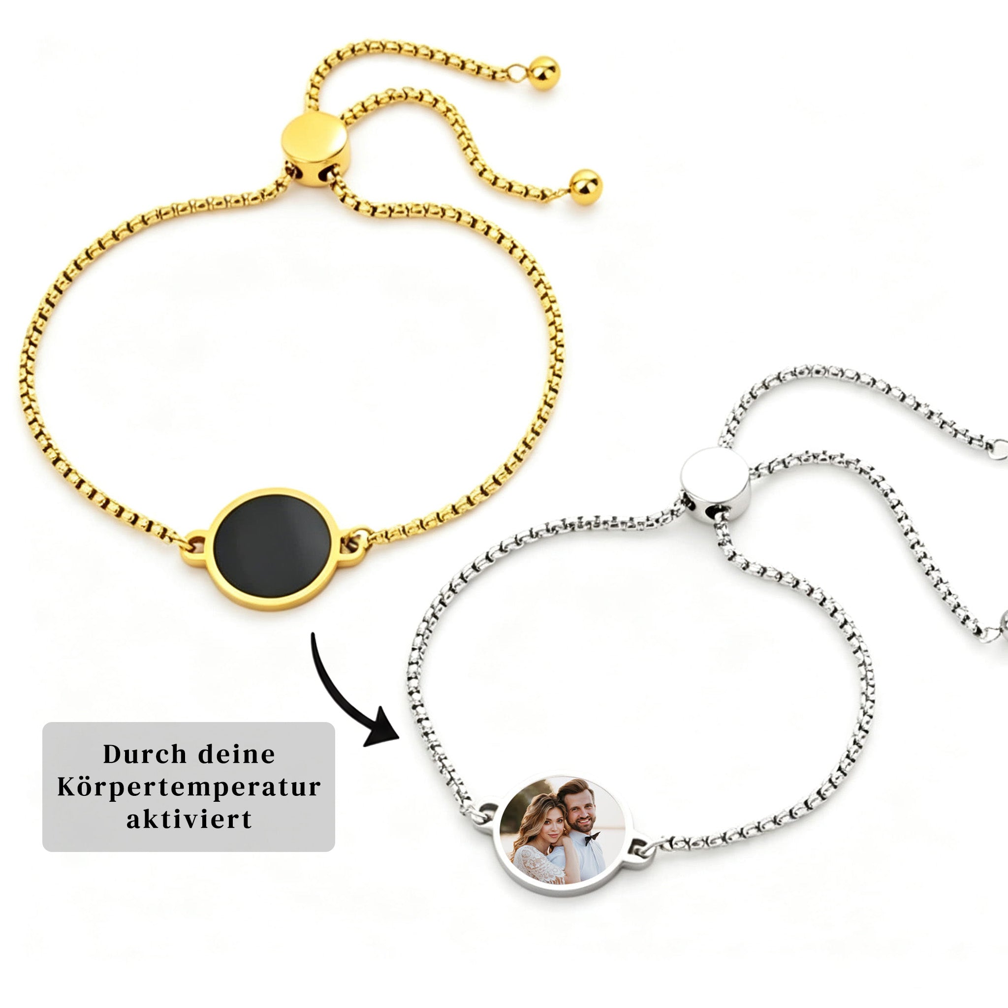 Wärmeaktiviertes Armband mit personalisiertem Foto