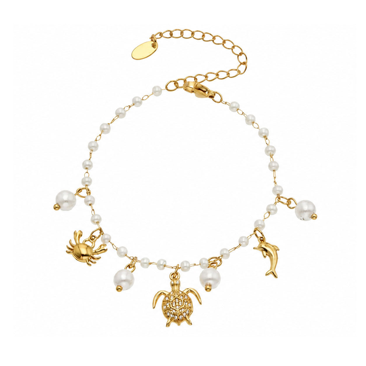 Strand Armband / Fußkette mit Charms