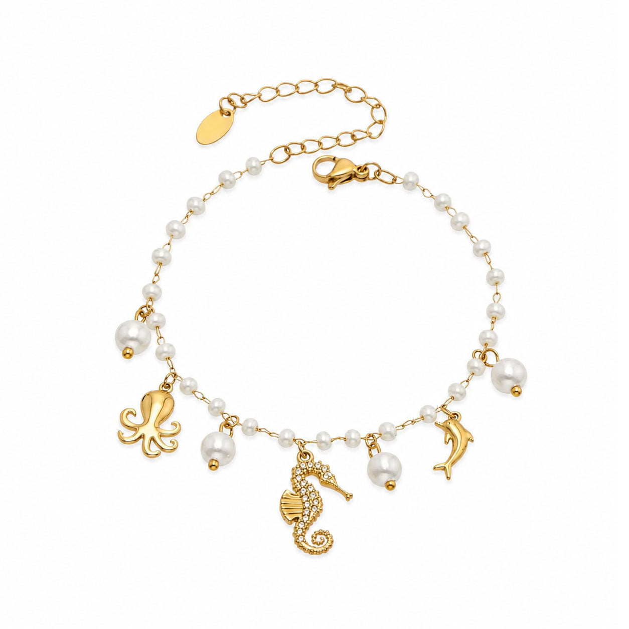 Strand Armband / Fußkette mit Charms
