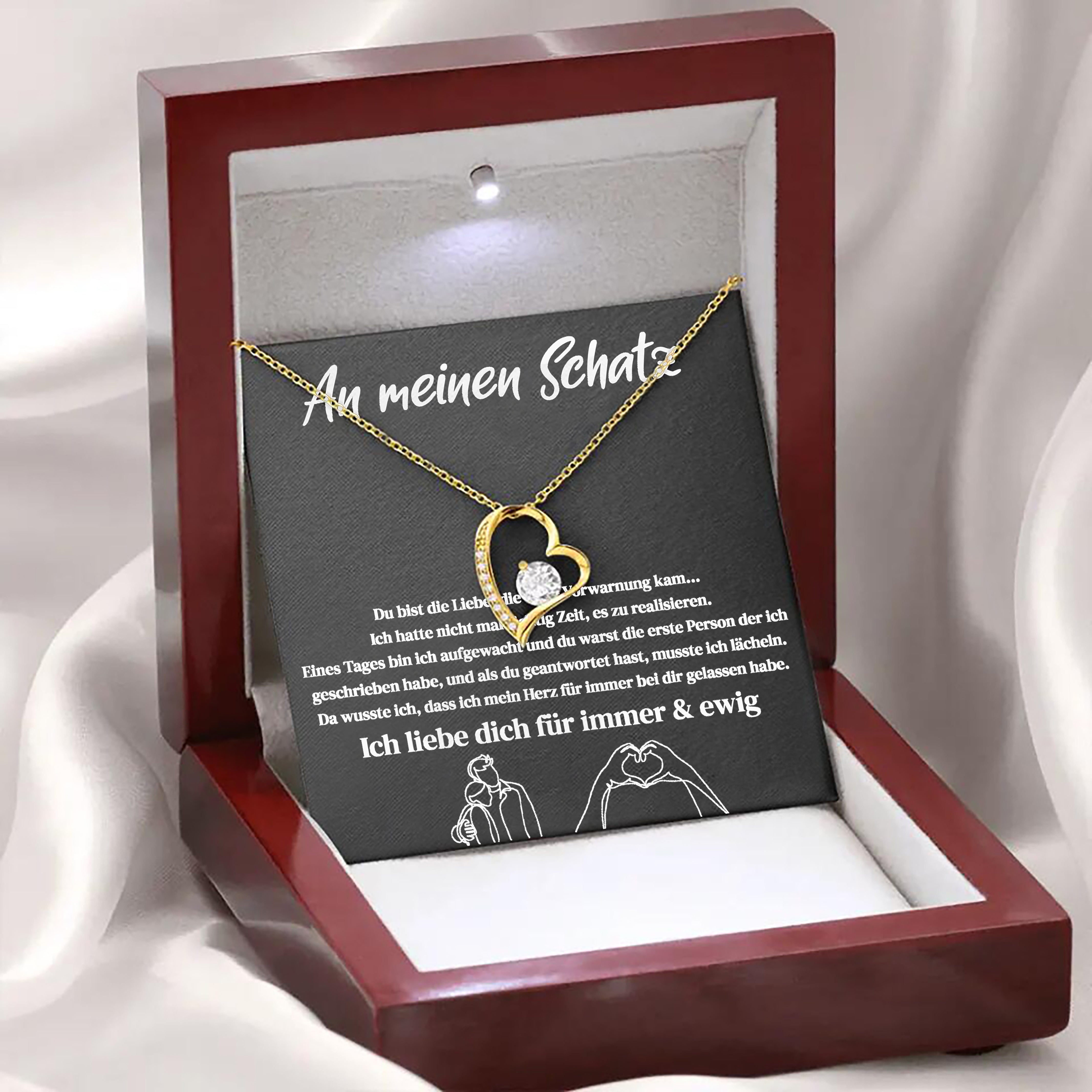 14k Weißgold Ausführung Halskette - An meinen Schatz
