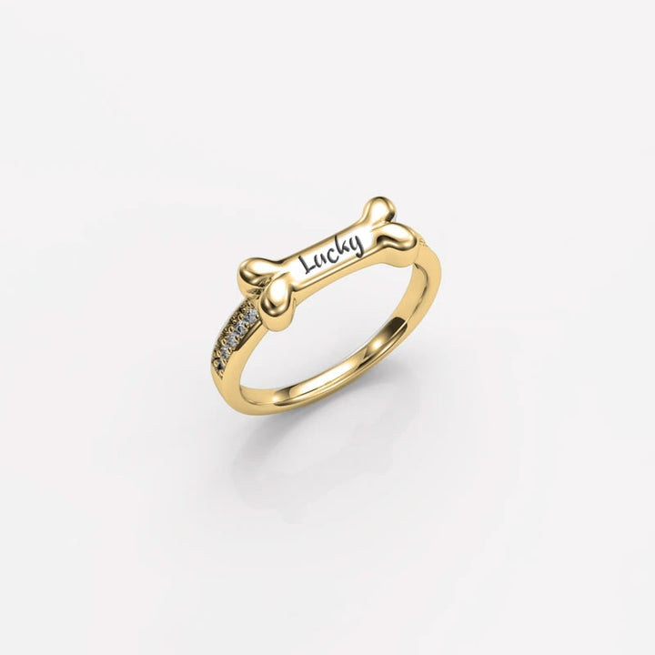 Personalisierter Hunde Knochenring