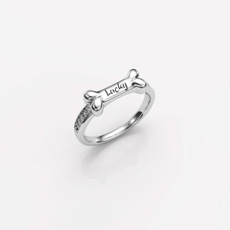 Personalisierter Hunde Knochenring