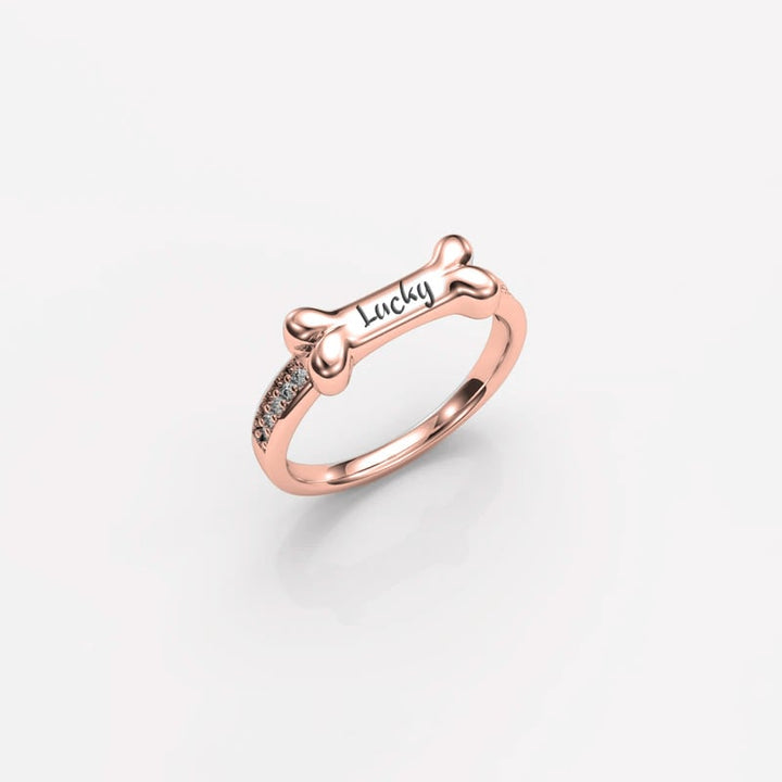 Personalisierter Hunde Knochenring