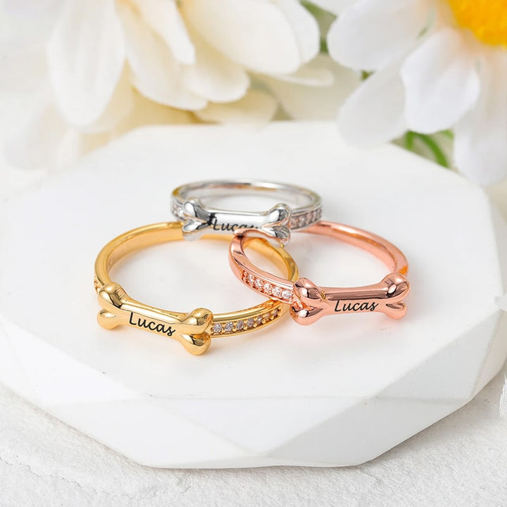 Personalisierter Hunde Knochenring