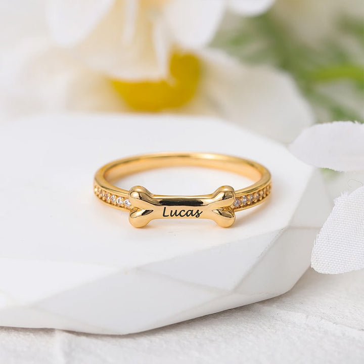 Personalisierter Hunde Knochenring