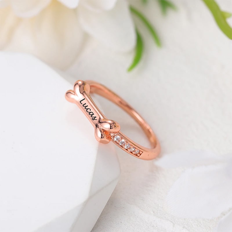 Personalisierter Hunde Knochenring
