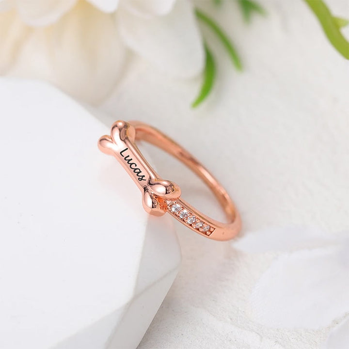 Personalisierter Hunde Knochenring