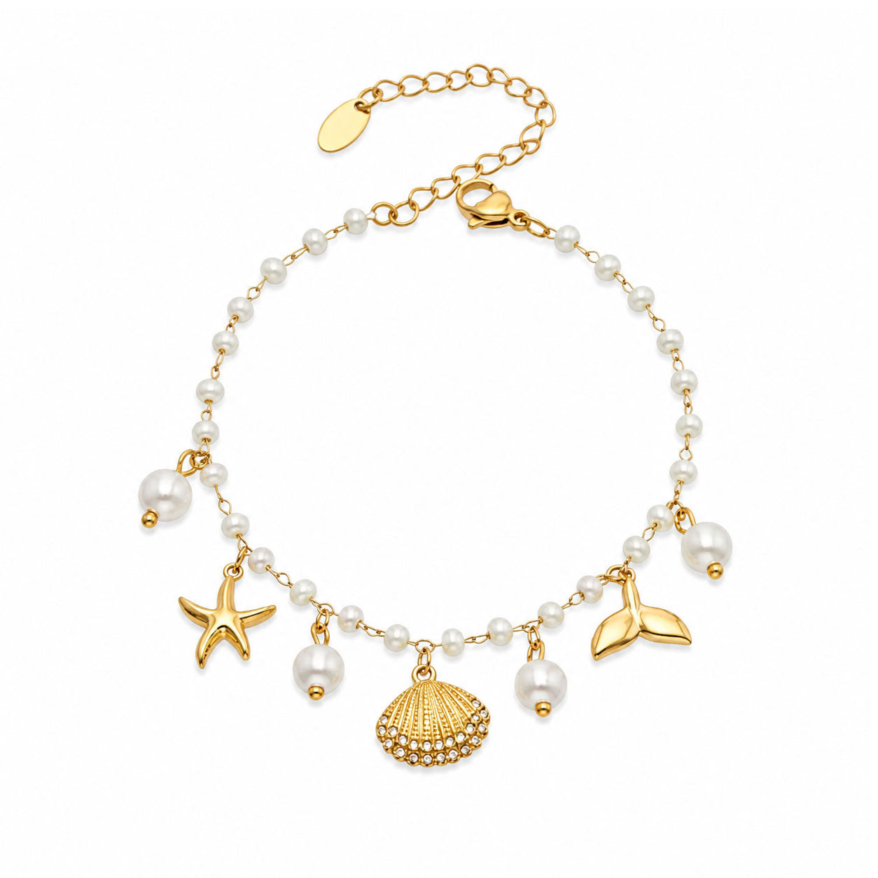 Strand Armband / Fußkette mit Charms