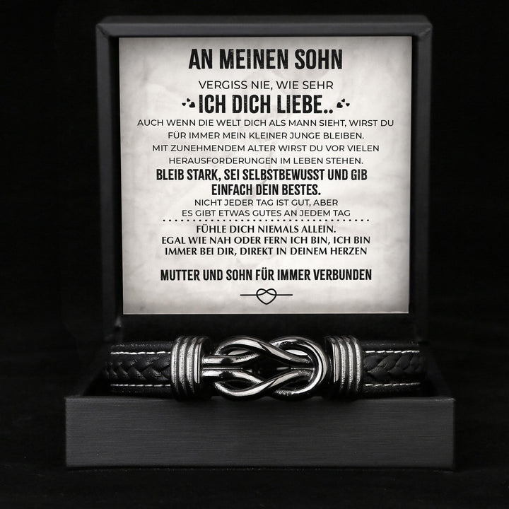 An Meinen Sohn - Herren Unendlichkeit Lederarmband mit Geschenkbox