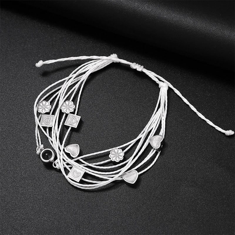Personalisiertes Fotoarmband mit Liebesanhängern