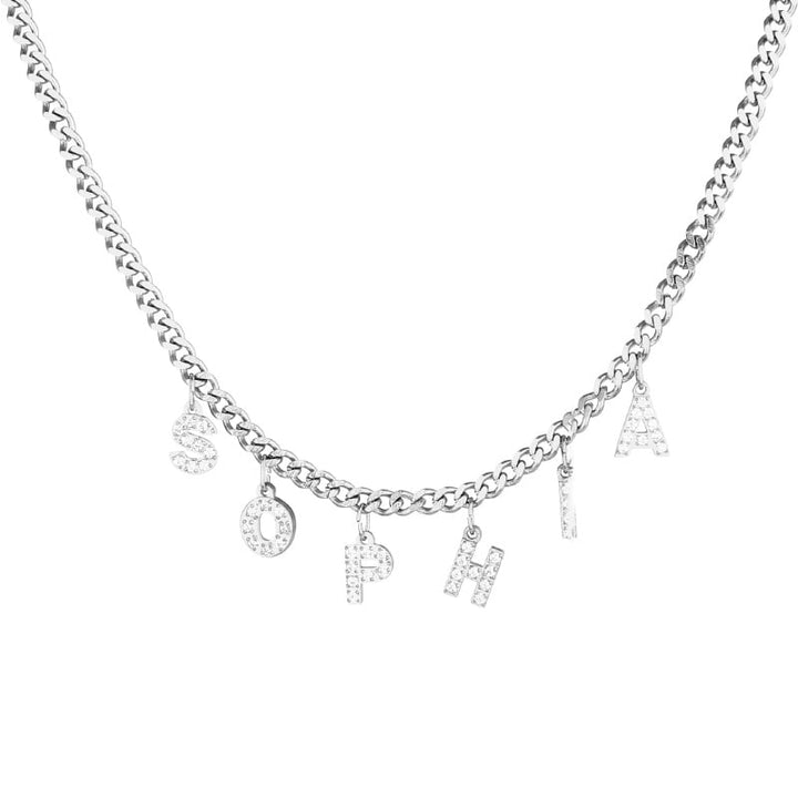 Buchstaben Choker mit Zirkonia