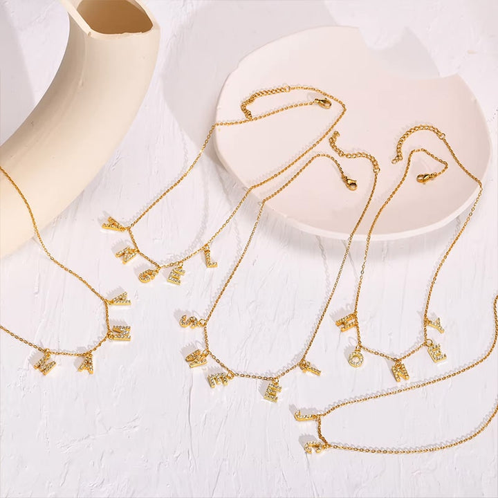 Buchstaben Choker mit Zirkonia