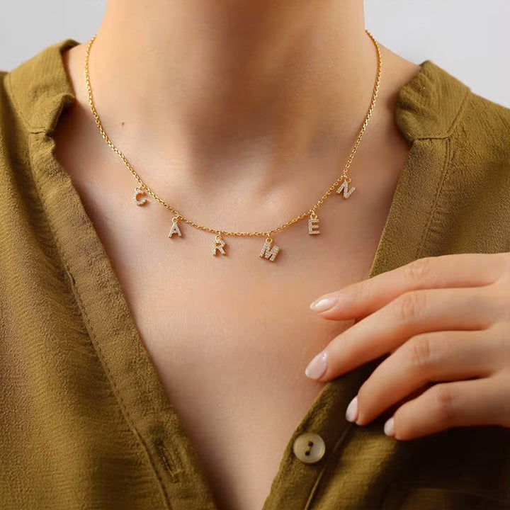 Buchstaben Choker mit Zirkonia