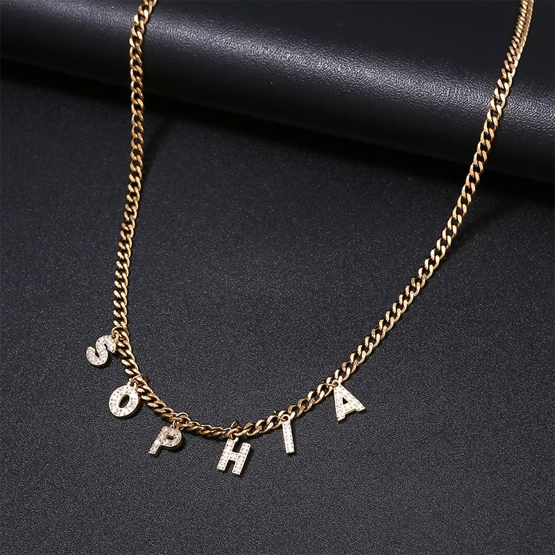 Buchstaben Choker mit Zirkonia