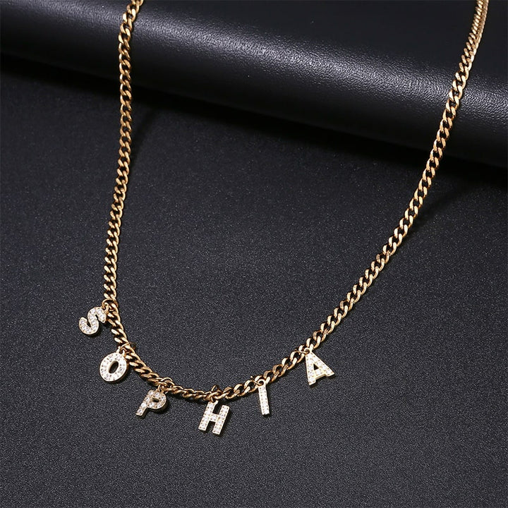 Buchstaben Choker mit Zirkonia
