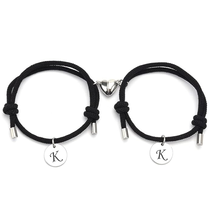 Magnetische Partner Armbänder Set mit Initialen