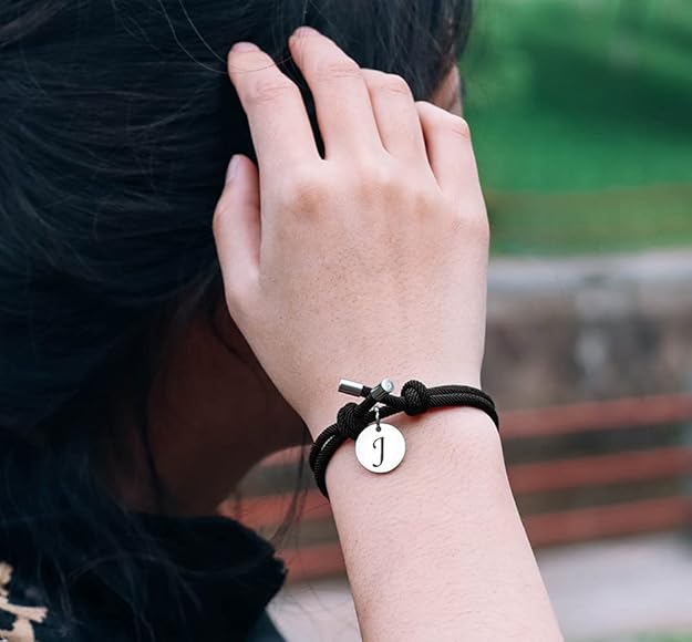 Magnetische Partner Armbänder Set mit Initialen