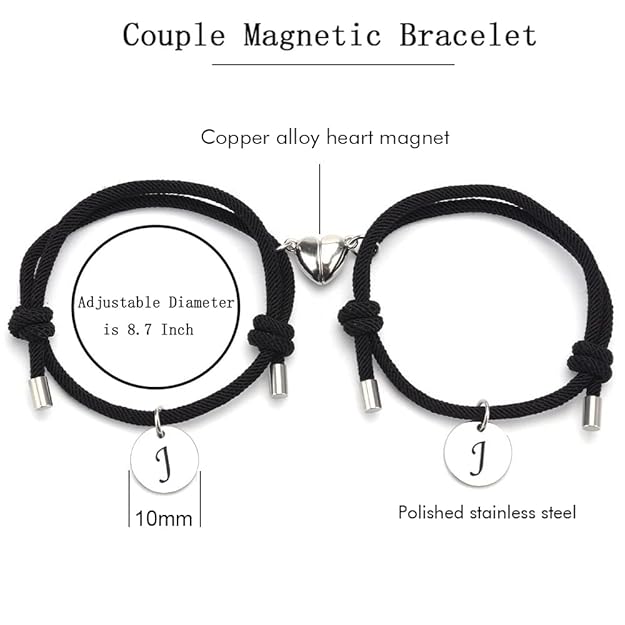 Magnetische Partner Armbänder Set mit Initialen