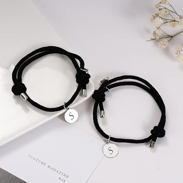 Magnetische Partner Armbänder Set mit Initialen