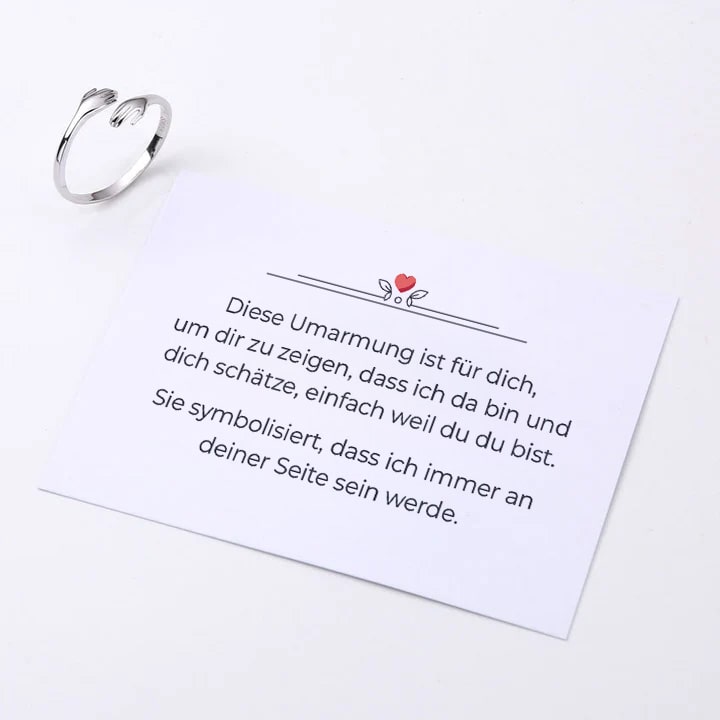Umarmungsring mit liebevoller Notiz