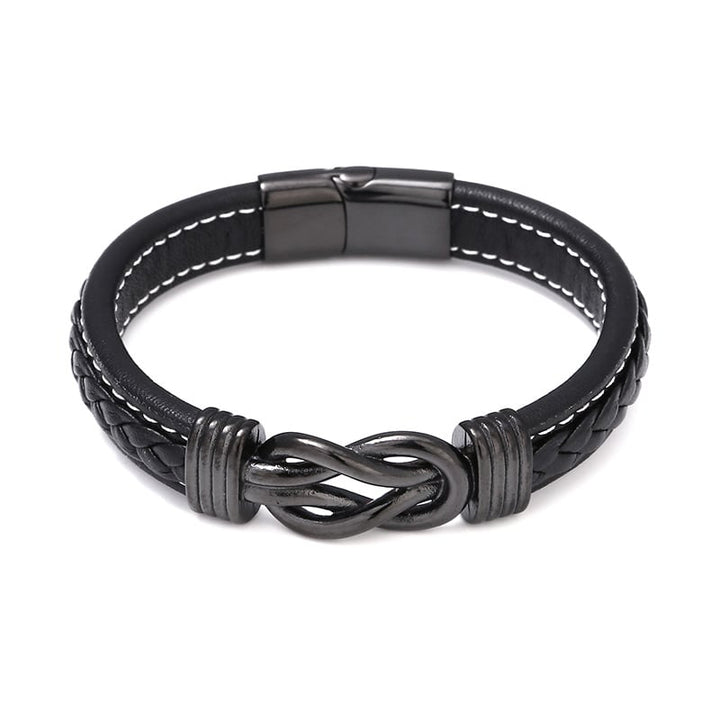 An Meinen Sohn - Herren Unendlichkeit Lederarmband mit Geschenkbox