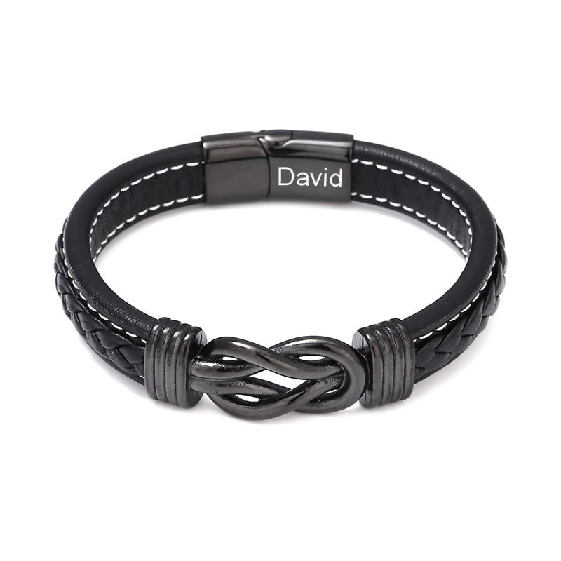 An meinen Sohn - Herren Unendlichkeit Lederarmband mit Geschenkbox