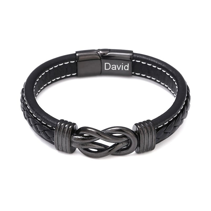 An Meinen Sohn - Herren Unendlichkeit Lederarmband mit Geschenkbox