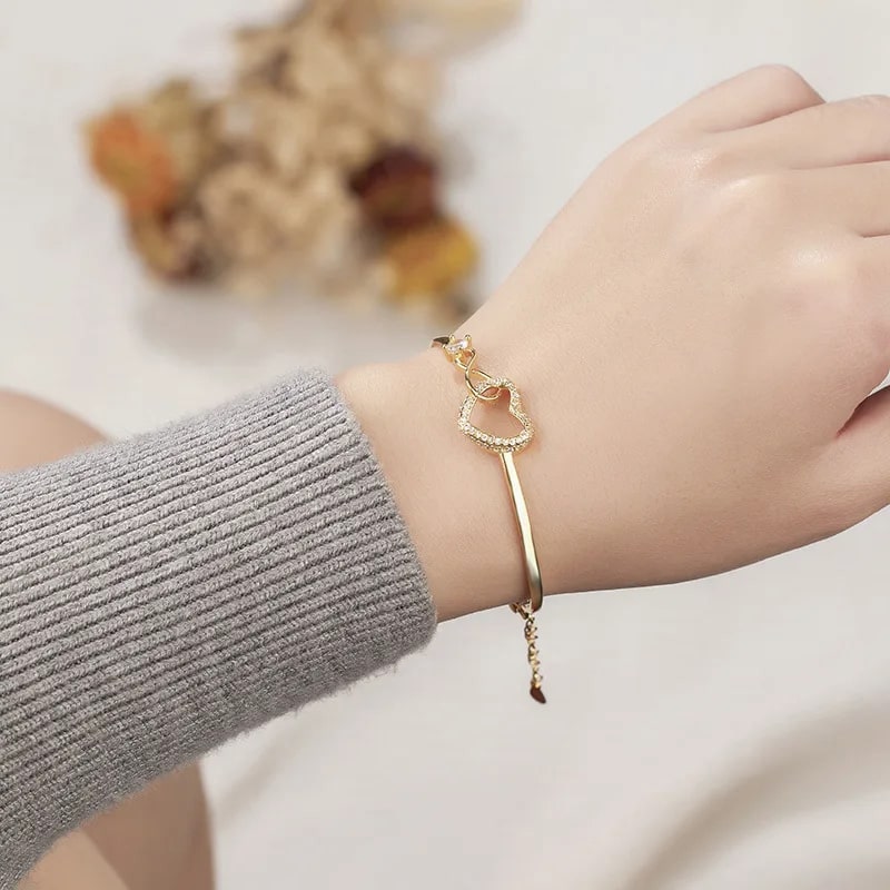 An meine Tochter - Unendlichkeit & Herz Armband