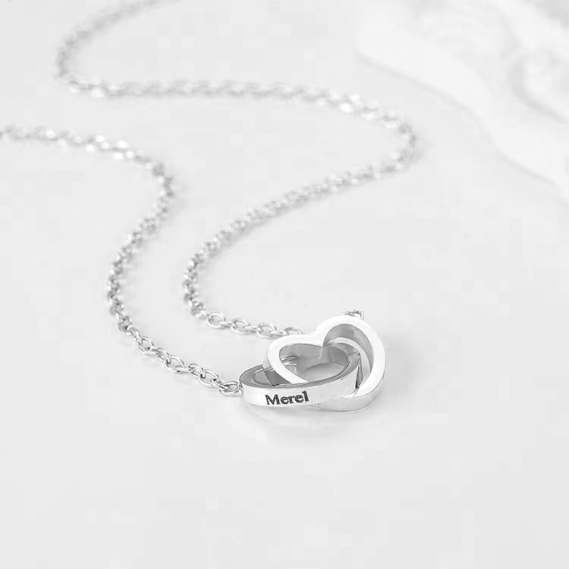 Ewige Rosenbox - Mit Gravierter Doppelherz-Halskette & romantischer Notiz - An meinen Schatz