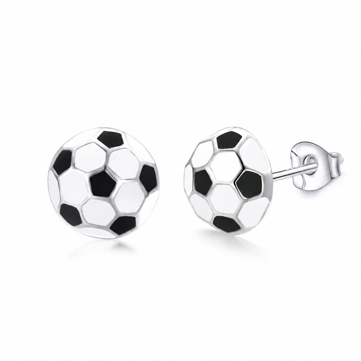 Fußball Ohrstecker 925 Sterling Silber – Kleine Fußball Ohrringe