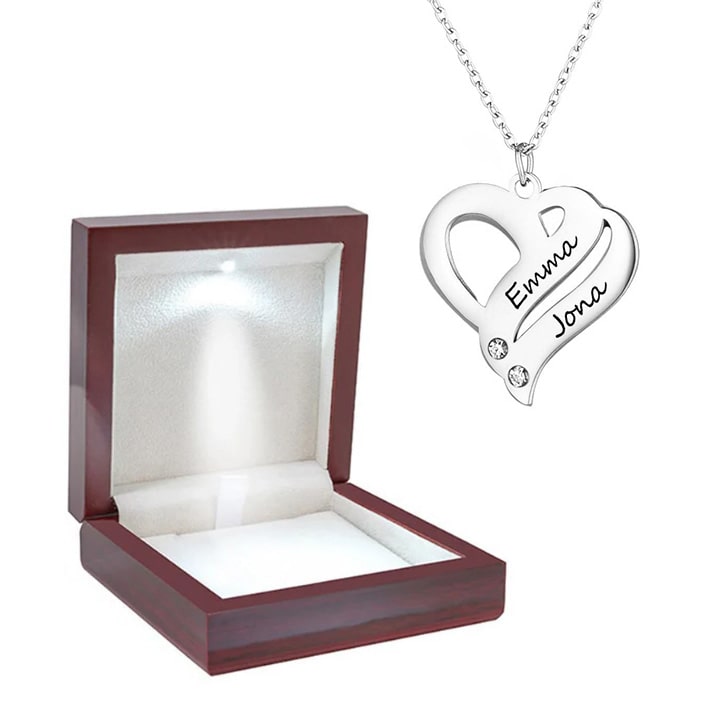 Personalisierbare Zwei Herzen für immer vereint - Halskette