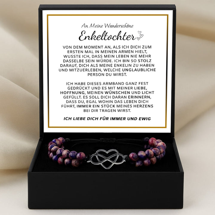 An meine wunderschöne Enkeltochter - Unendlichkeit & Herz Armband