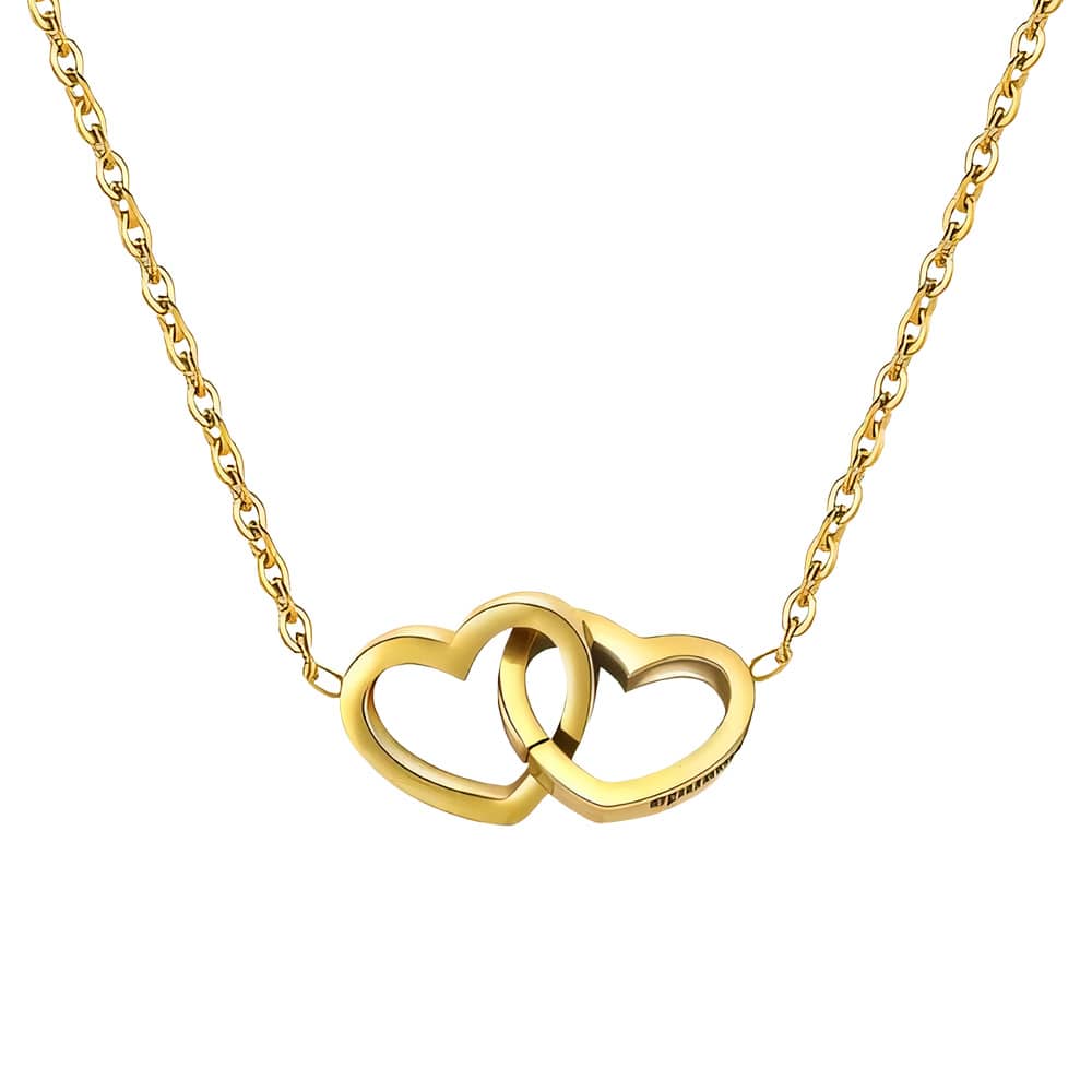 Ewige Rosenbox - Mit 14k Gravur-Doppelherzkette